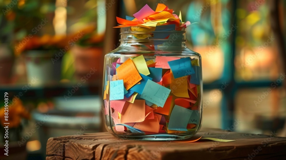 Colorful Daily Blessings in a Gratitude Jar